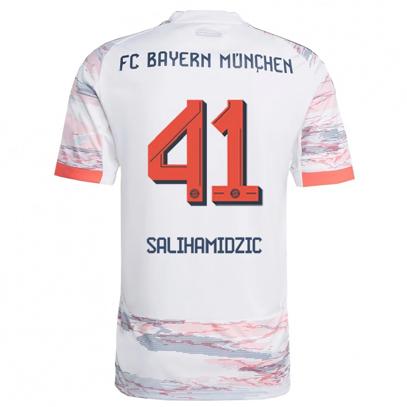 Danxen Barn Nick Salihamidzic #41 Vit Grå Bortatröja Matchtröjor 2025/26 Tröjor T-Tröja