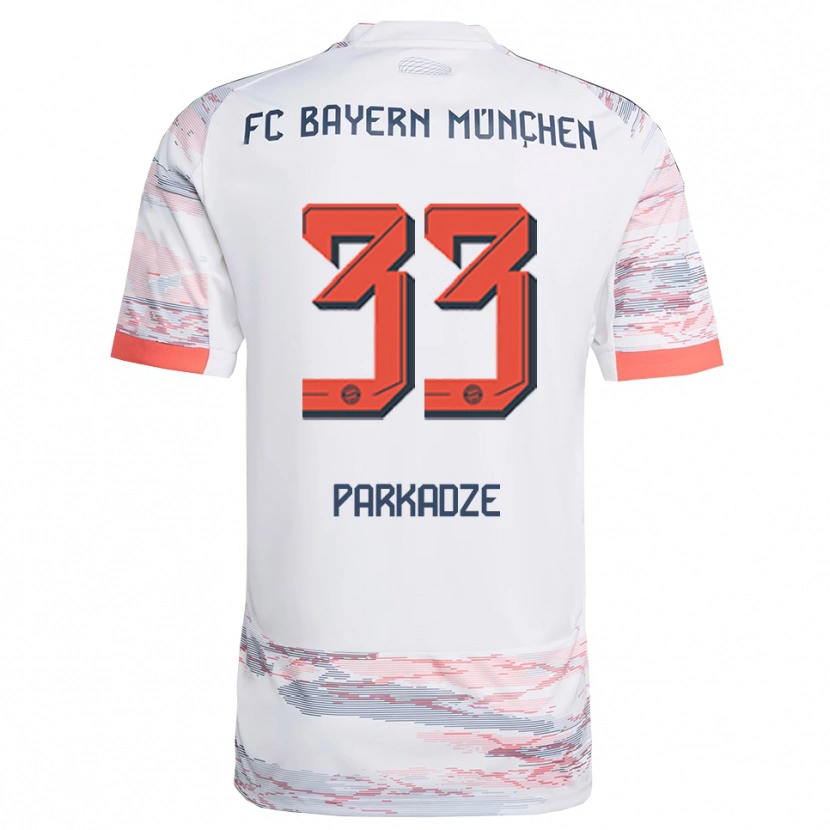 Danxen Barn Luka Parkadze #33 Vit Grå Bortatröja Matchtröjor 2025/26 Tröjor T-Tröja