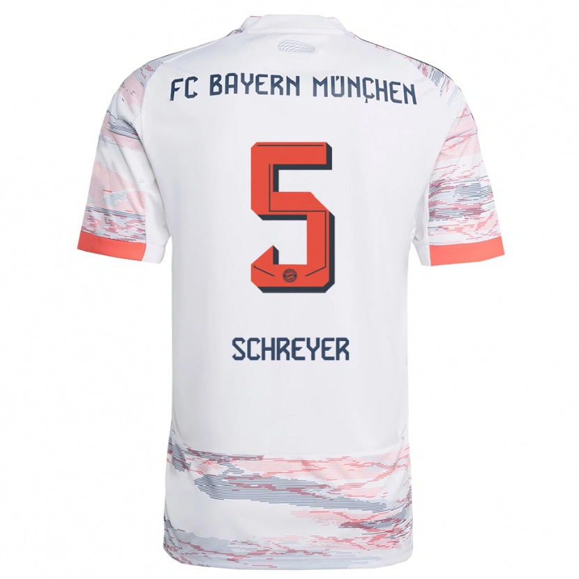 Danxen Barn Tim Schreyer #5 Vit Grå Bortatröja Matchtröjor 2025/26 Tröjor T-Tröja