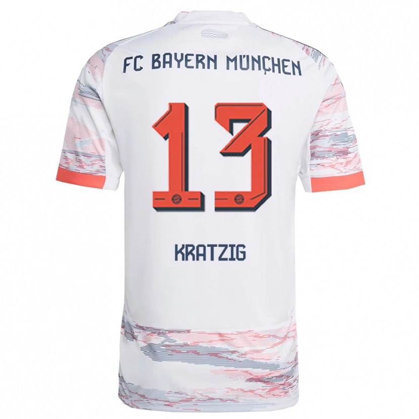 Danxen Barn Frans Kratzig #13 Vit Grå Bortatröja Matchtröjor 2025/26 Tröjor T-Tröja