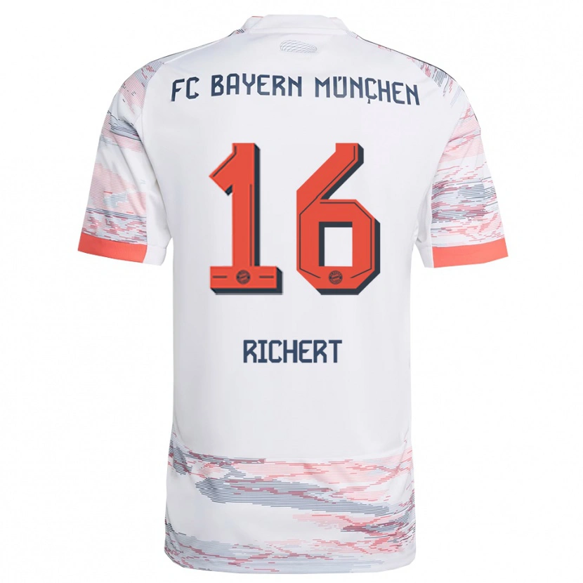 Danxen Barn Leonhard Richert #16 Vit Grå Bortatröja Matchtröjor 2025/26 Tröjor T-Tröja