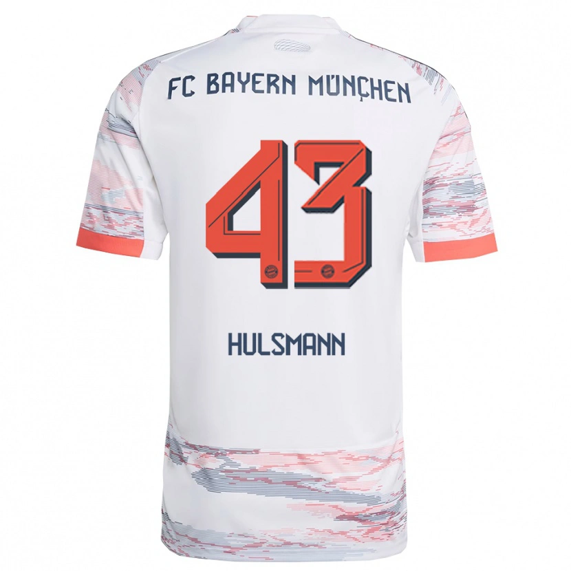 Danxen Barn Tom Hulsmann #43 Vit Grå Bortatröja Matchtröjor 2025/26 Tröjor T-Tröja