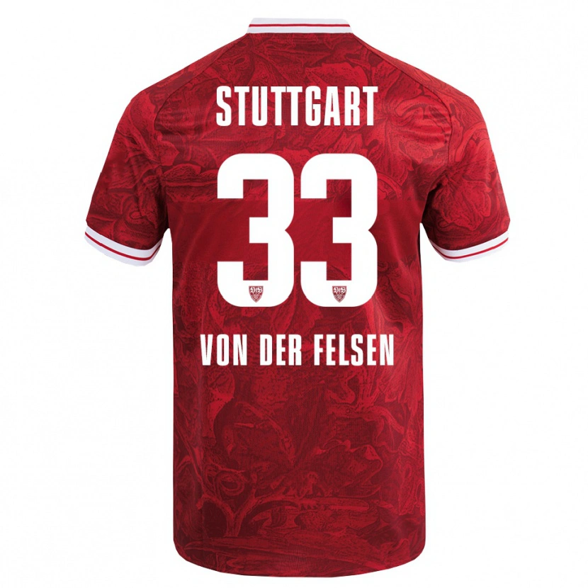 Danxen Barn Jerik Von Der Felsen #33 Röd Svart Bortatröja Matchtröjor 2025/26 Tröjor T-Tröja