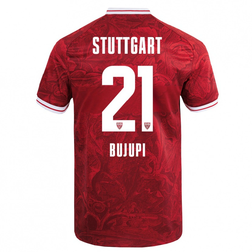 Danxen Barn Eliot Bujupi #21 Röd Svart Bortatröja Matchtröjor 2025/26 Tröjor T-Tröja