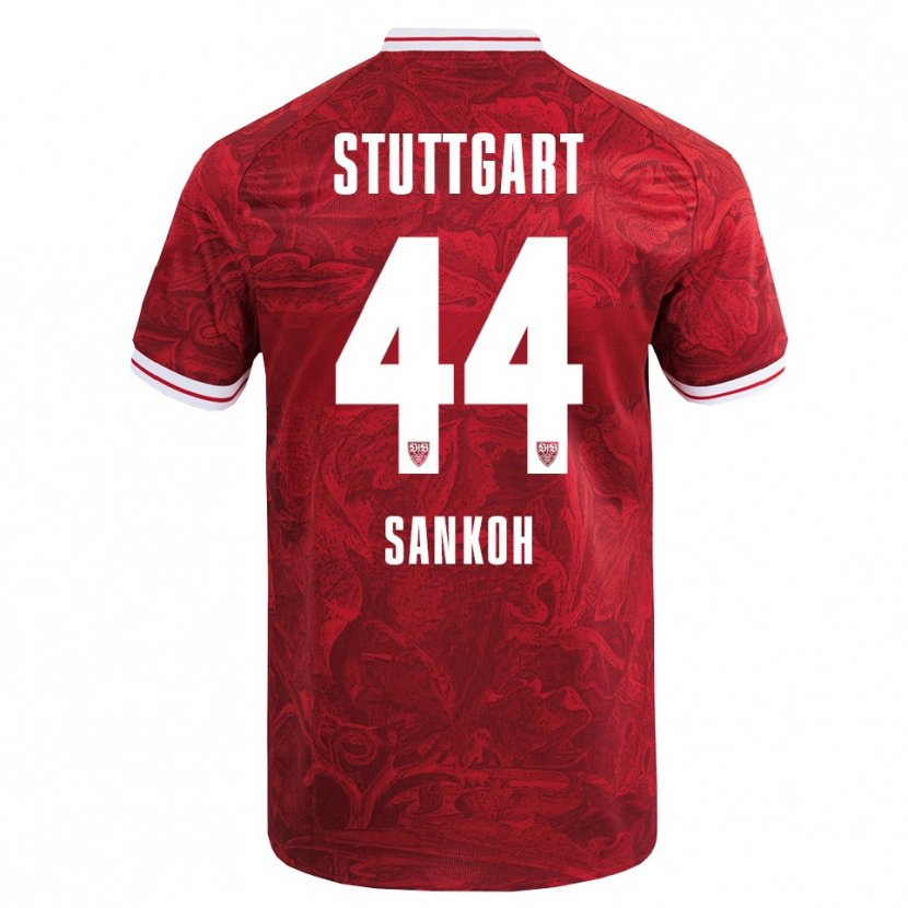 Danxen Barn Mohamed Sankoh #44 Röd Svart Bortatröja Matchtröjor 2025/26 Tröjor T-Tröja
