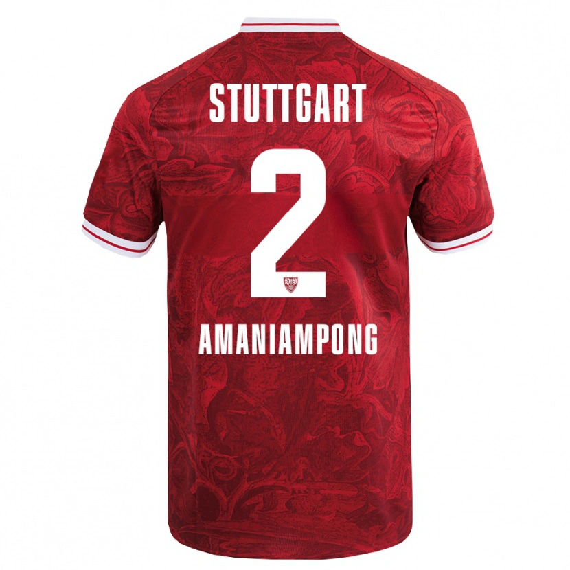 Danxen Barn Kaden Amaniampong #2 Röd Svart Bortatröja Matchtröjor 2025/26 Tröjor T-Tröja