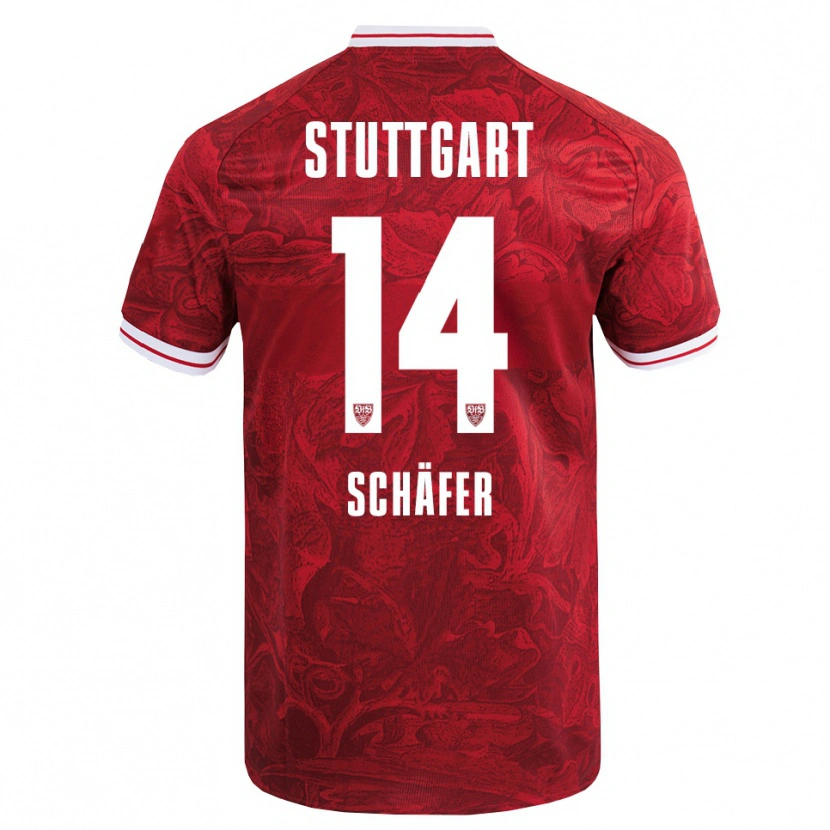 Danxen Barn Katharina Schäfer #14 Röd Svart Bortatröja Matchtröjor 2025/26 Tröjor T-Tröja