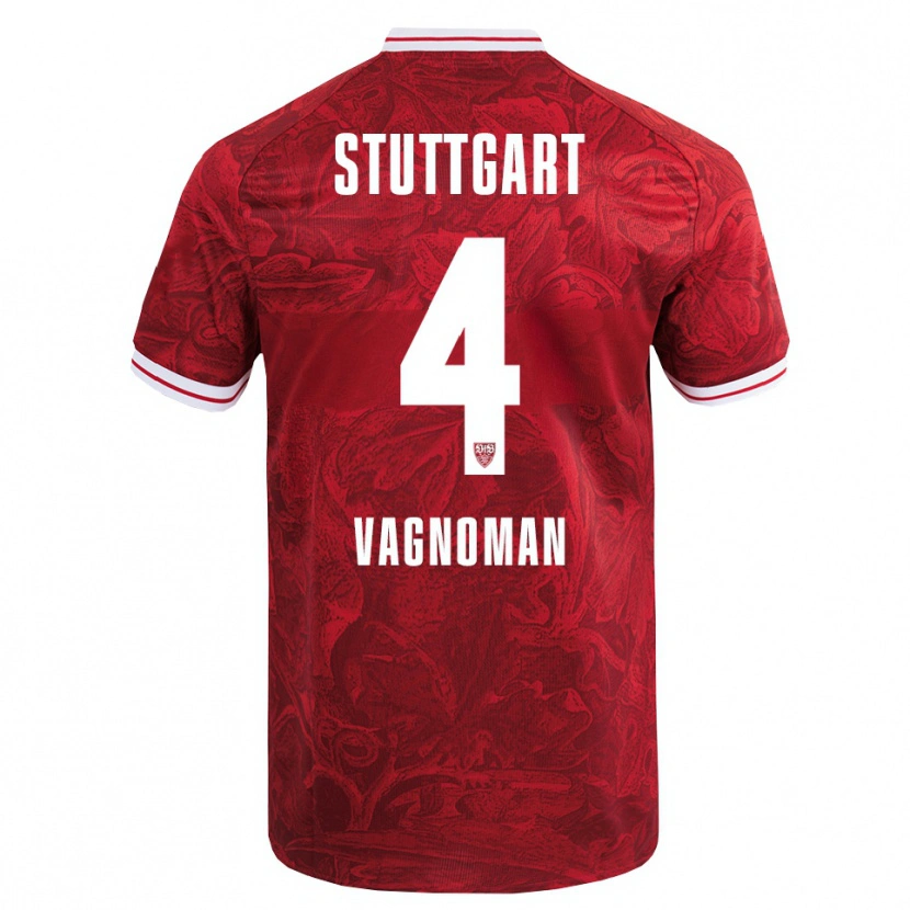 Danxen Barn Josha Vagnoman #4 Röd Svart Bortatröja Matchtröjor 2025/26 Tröjor T-Tröja