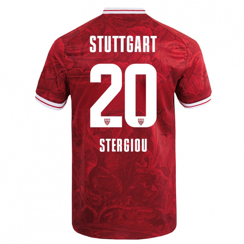 Danxen Barn Leonidas Stergiou #20 Röd Svart Bortatröja Matchtröjor 2025/26 Tröjor T-Tröja