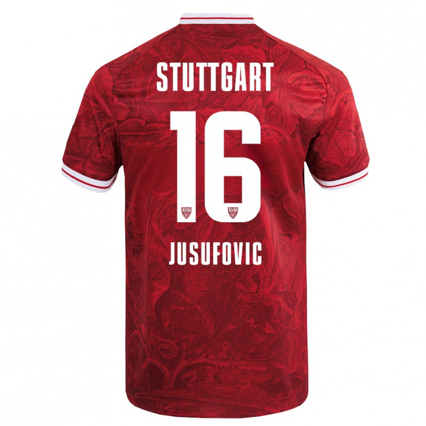 Danxen Barn Farah Jusufović #16 Röd Svart Bortatröja Matchtröjor 2025/26 Tröjor T-Tröja