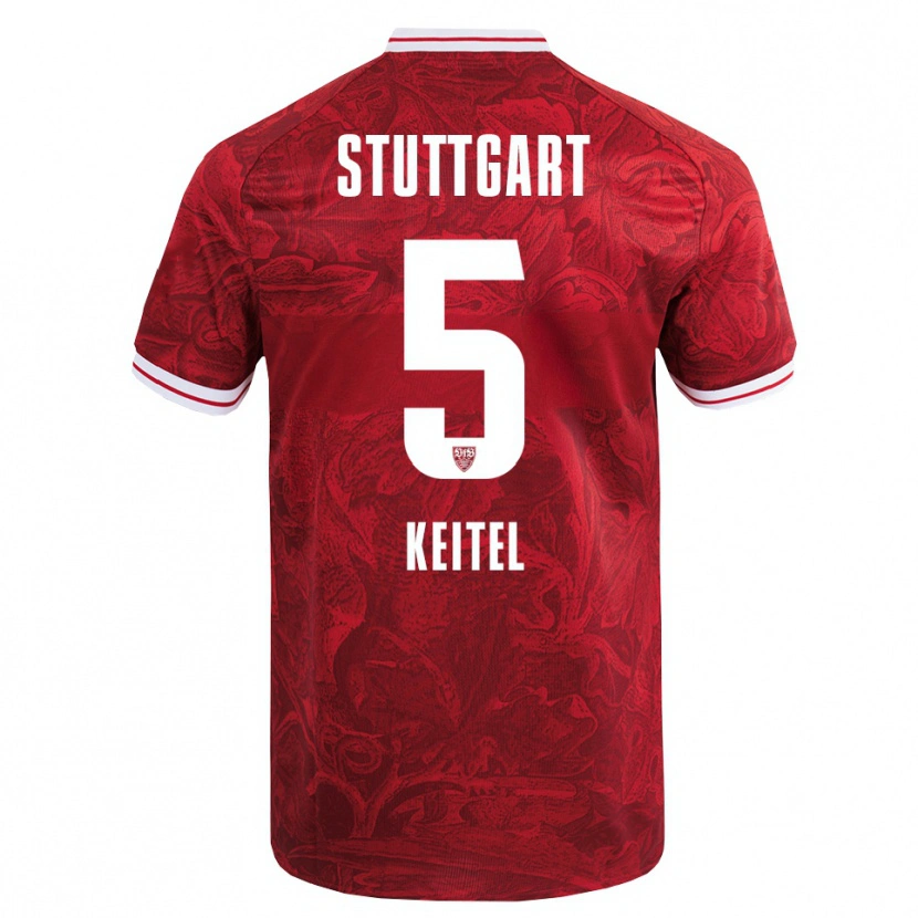 Danxen Barn Yannik Keitel #5 Röd Svart Bortatröja Matchtröjor 2025/26 Tröjor T-Tröja