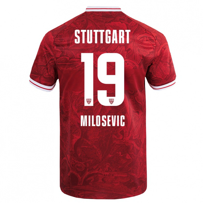 Danxen Barn Jovan Milosevic #19 Röd Svart Bortatröja Matchtröjor 2025/26 Tröjor T-Tröja