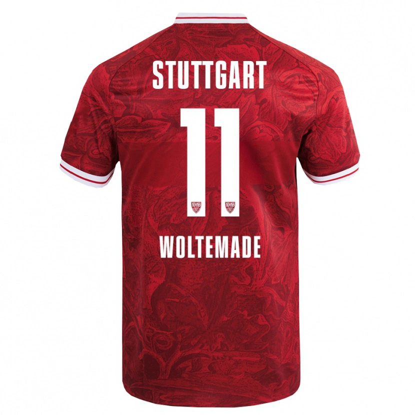 Danxen Barn Nick Woltemade #11 Röd Svart Bortatröja Matchtröjor 2025/26 Tröjor T-Tröja