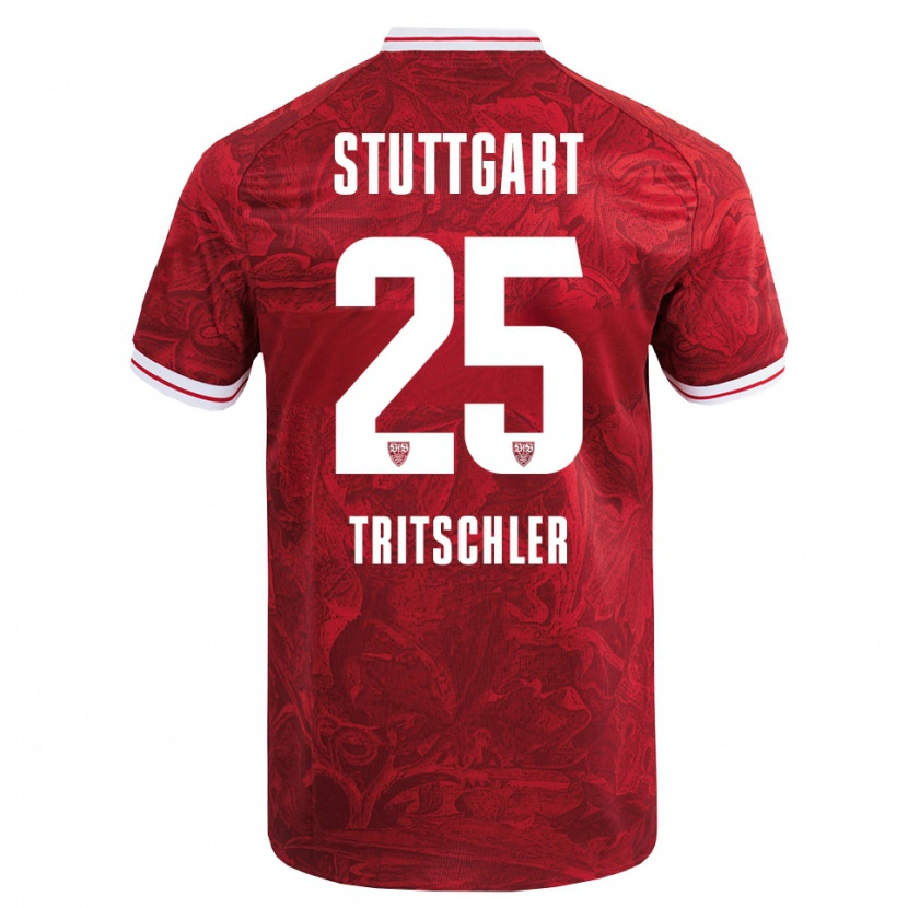 Danxen Barn David Tritschler #25 Röd Svart Bortatröja Matchtröjor 2025/26 Tröjor T-Tröja