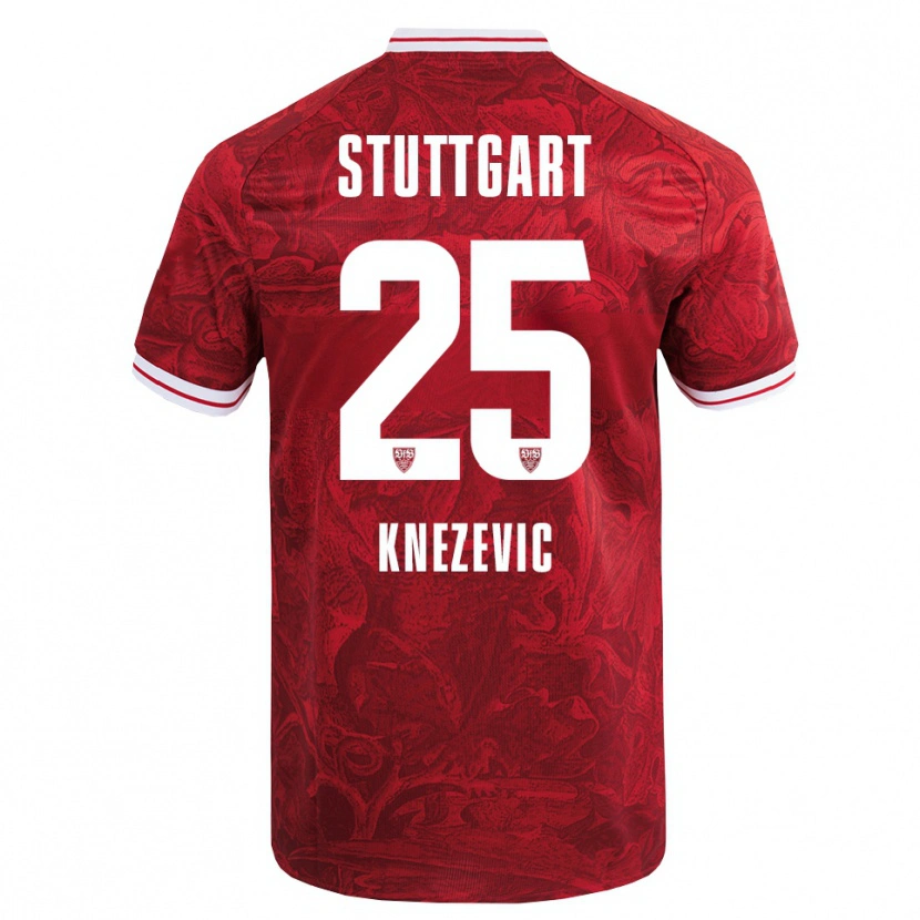 Danxen Barn Ivan Knezevic #25 Röd Svart Bortatröja Matchtröjor 2025/26 Tröjor T-Tröja