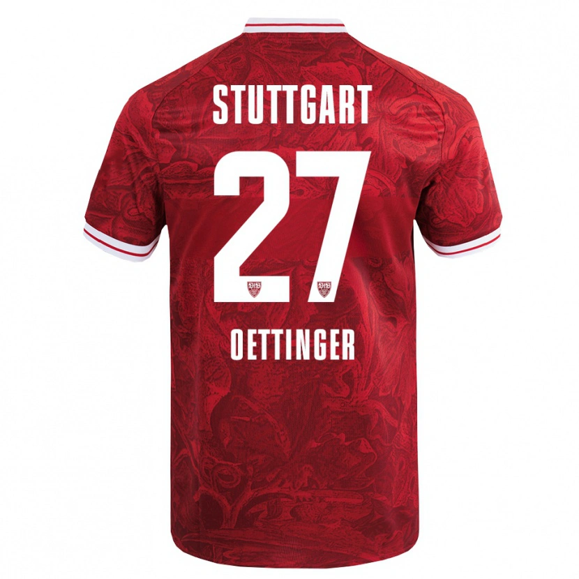 Danxen Barn Jannik Oettinger #27 Röd Svart Bortatröja Matchtröjor 2025/26 Tröjor T-Tröja