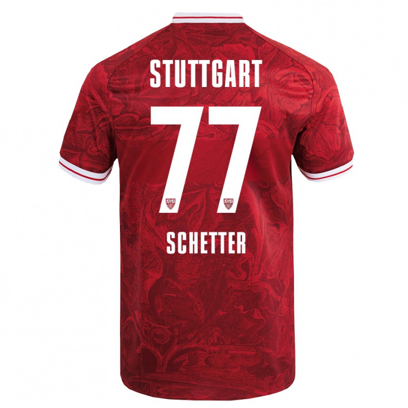 Danxen Barn Leonie Schetter #77 Röd Svart Bortatröja Matchtröjor 2025/26 Tröjor T-Tröja