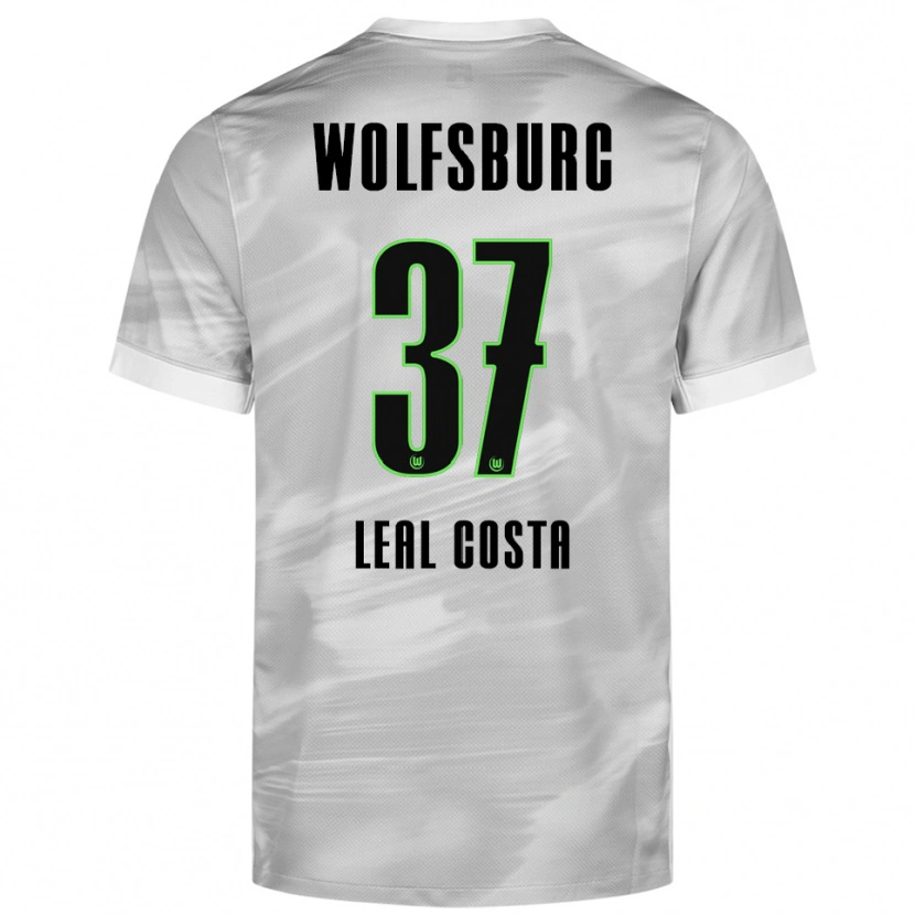 Danxen Barn David Leal Costa #37 Grå Vit Bortatröja Matchtröjor 2025/26 Tröjor T-Tröja