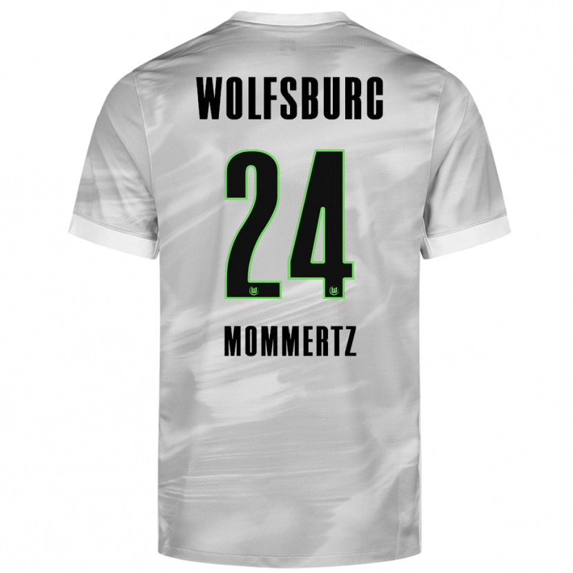 Danxen Barn Benjamin Mommertz #24 Grå Vit Bortatröja Matchtröjor 2025/26 Tröjor T-Tröja