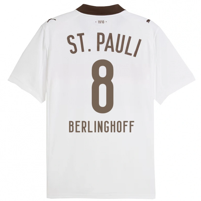 Danxen Barn Marlene Berlinghoff #8 Vit Röd Bortatröja Matchtröjor 2025/26 Tröjor T-Tröja