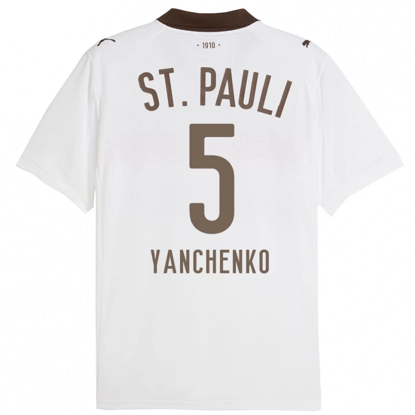 Danxen Barn Alla Yanchenko #5 Vit Röd Bortatröja Matchtröjor 2025/26 Tröjor T-Tröja