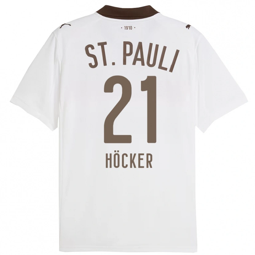 Danxen Barn Elias Höcker #21 Vit Röd Bortatröja Matchtröjor 2025/26 Tröjor T-Tröja