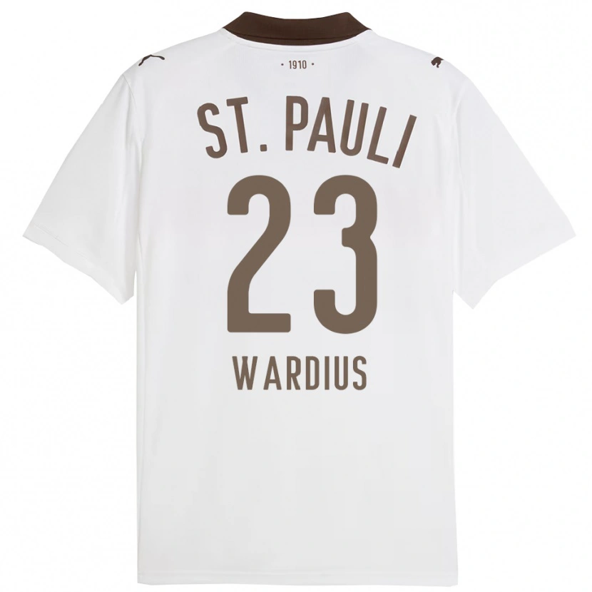 Danxen Barn Jack Wardius #23 Vit Röd Bortatröja Matchtröjor 2025/26 Tröjor T-Tröja