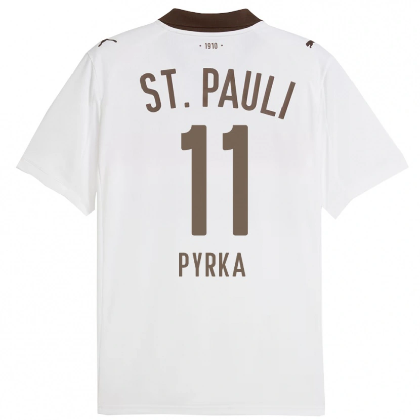 Danxen Barn Arkadiusz Pyrka #11 Vit Röd Bortatröja Matchtröjor 2025/26 Tröjor T-Tröja