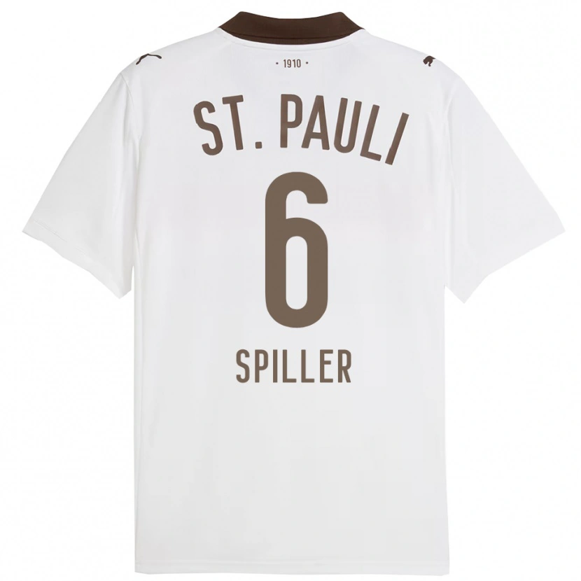 Danxen Barn Nele Spiller #6 Vit Röd Bortatröja Matchtröjor 2025/26 Tröjor T-Tröja