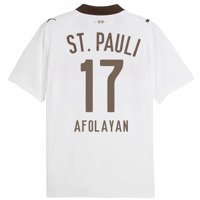 Danxen Barn Oladapo Afolayan #17 Vit Röd Bortatröja Matchtröjor 2025/26 Tröjor T-Tröja