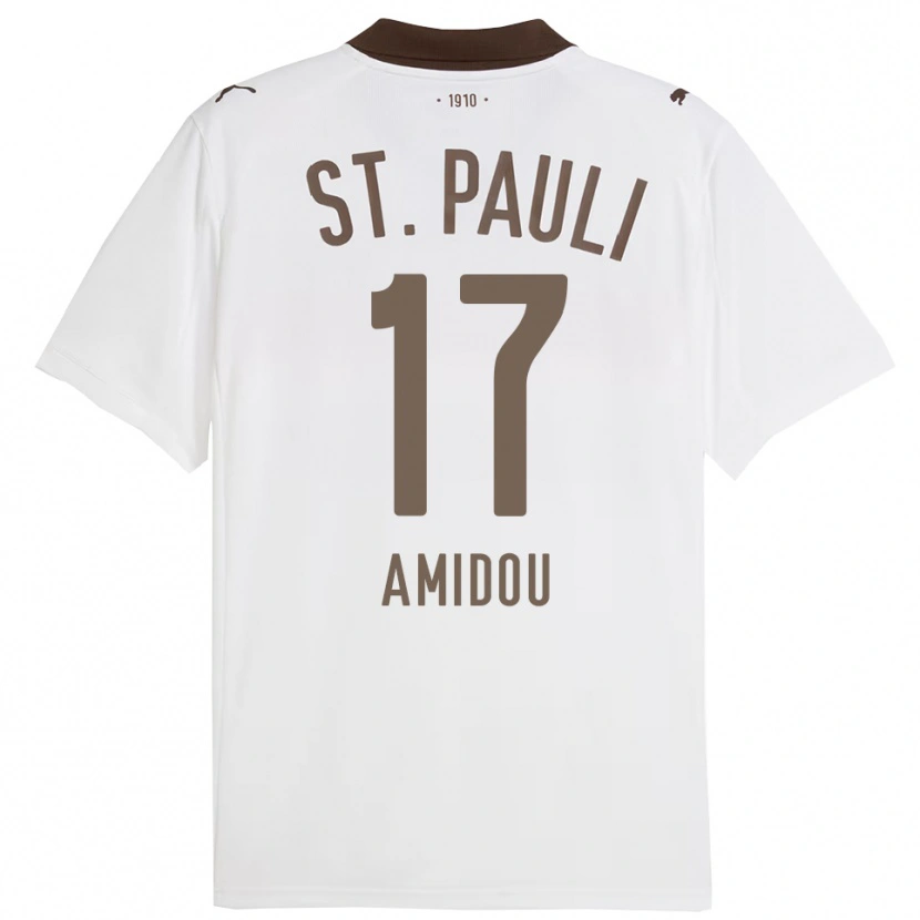 Danxen Barn Amir Amidou #17 Vit Röd Bortatröja Matchtröjor 2025/26 Tröjor T-Tröja