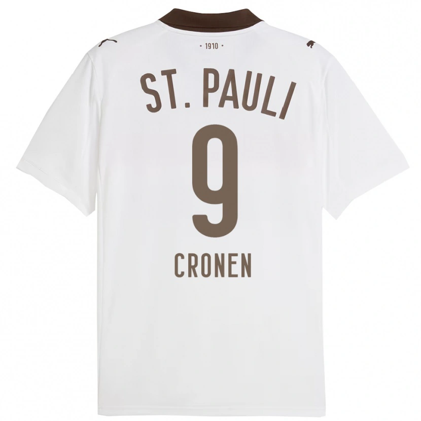 Danxen Barn Florian Cronen #9 Vit Röd Bortatröja Matchtröjor 2025/26 Tröjor T-Tröja
