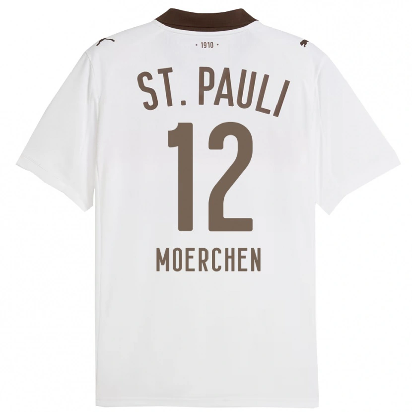 Danxen Barn Theo Moerchen #12 Vit Röd Bortatröja Matchtröjor 2025/26 Tröjor T-Tröja