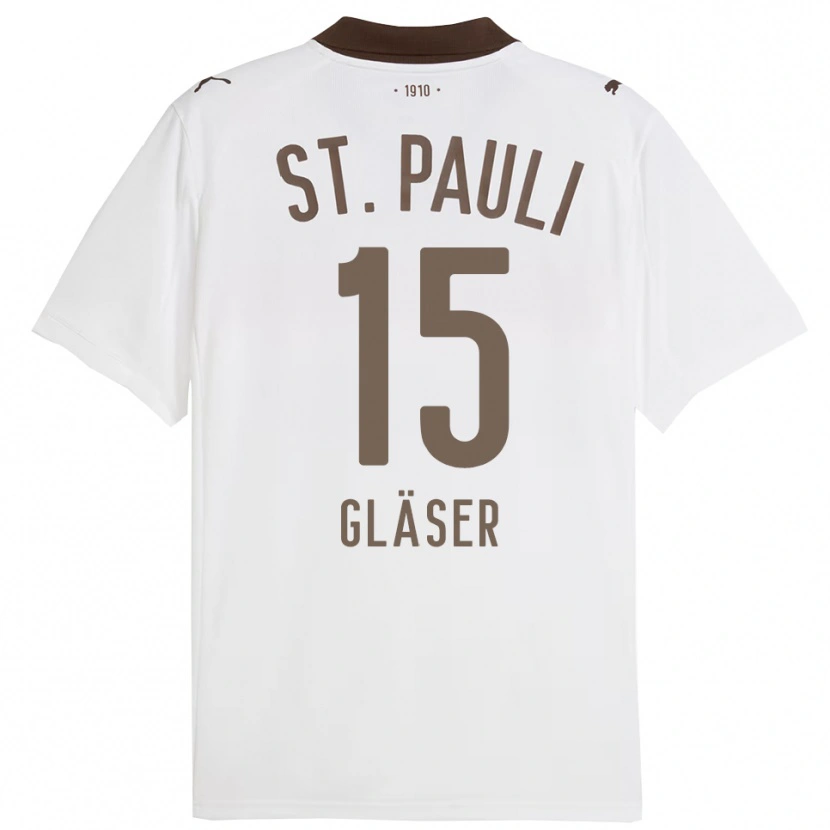 Danxen Barn Julian Gläser #15 Vit Röd Bortatröja Matchtröjor 2025/26 Tröjor T-Tröja
