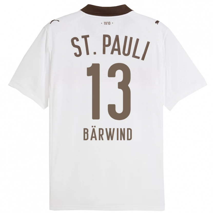 Danxen Barn Jonas Bärwind #13 Vit Röd Bortatröja Matchtröjor 2025/26 Tröjor T-Tröja