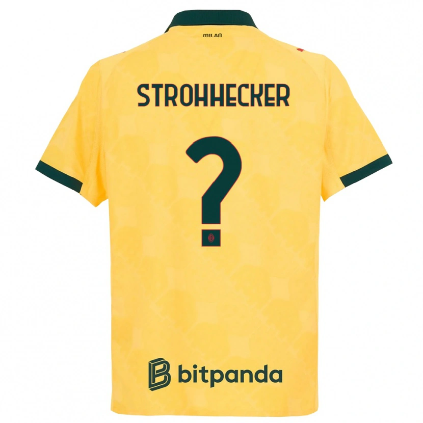 Danxen Barn Riccardo Strohhecker #0 Gul Svart Tredjesatsen Matchtröjor 2025/26 Tröjor T-Tröja