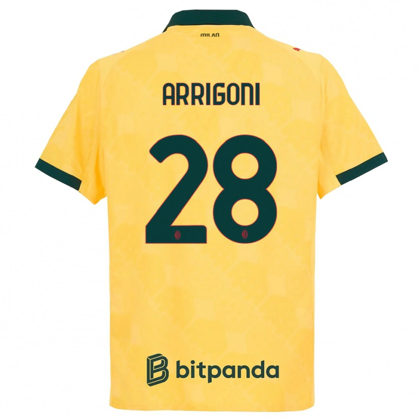 Danxen Barn Giorgia Arrigoni #28 Gul Svart Tredjesatsen Matchtröjor 2025/26 Tröjor T-Tröja