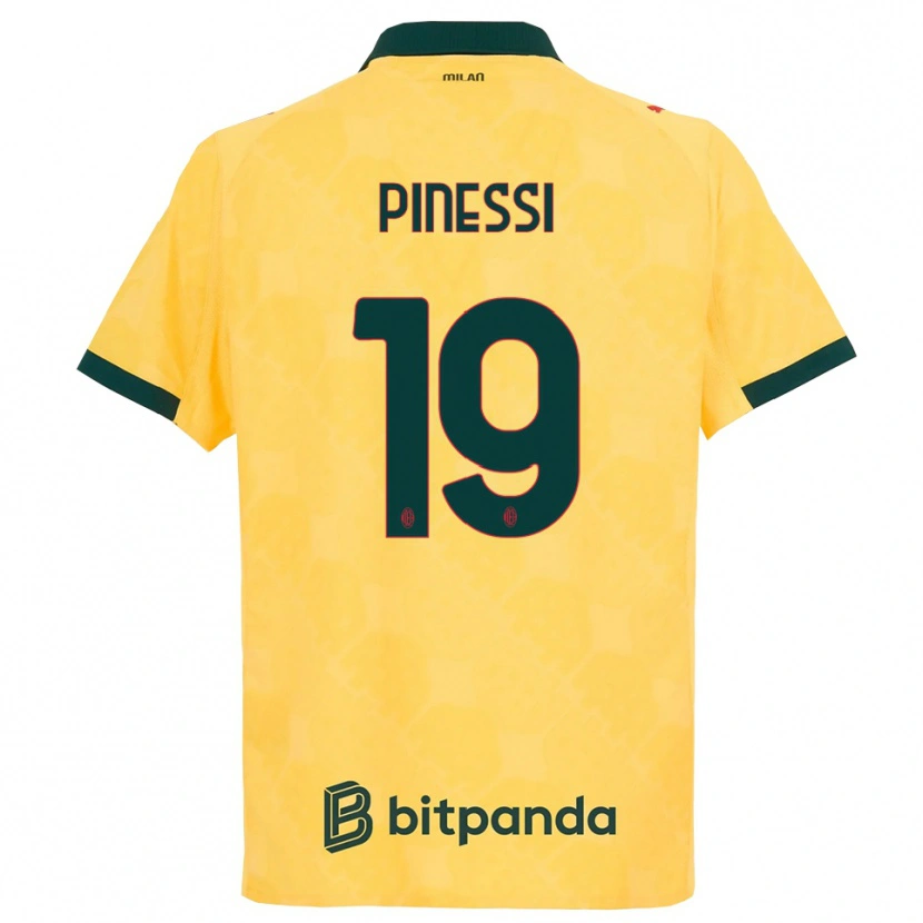 Danxen Barn Riccardo Pinessi #19 Gul Svart Tredjesatsen Matchtröjor 2025/26 Tröjor T-Tröja