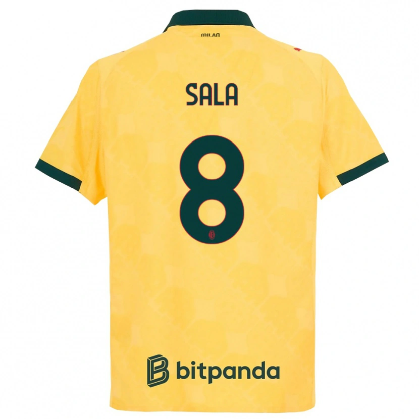 Danxen Barn Emanuele Sala #8 Gul Svart Tredjesatsen Matchtröjor 2025/26 Tröjor T-Tröja