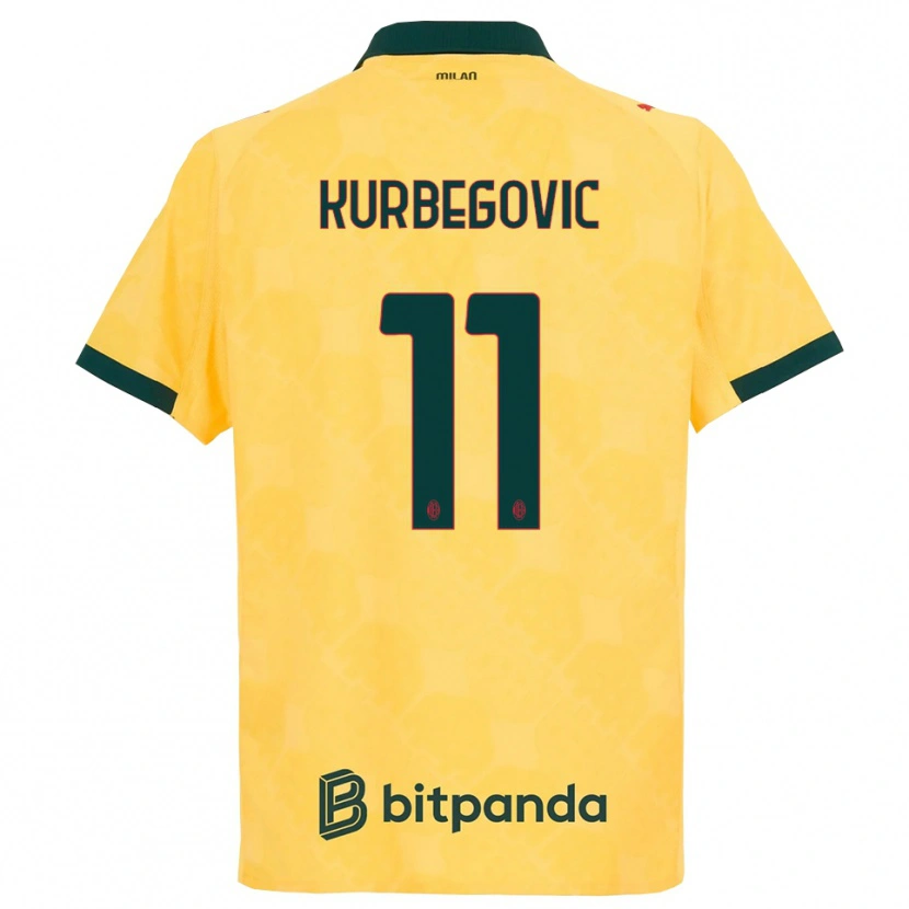 Danxen Barn Dino Kurbegovic #11 Gul Svart Tredjesatsen Matchtröjor 2025/26 Tröjor T-Tröja