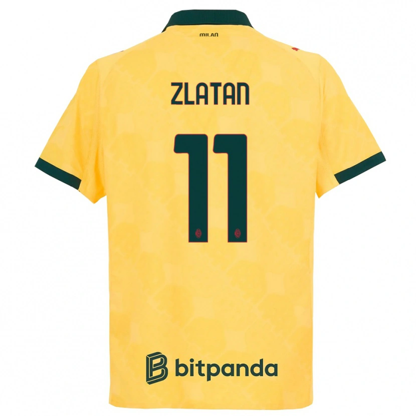Danxen Barn Zlatan Ibrahimovic #11 Gul Svart Tredjesatsen Matchtröjor 2025/26 Tröjor T-Tröja