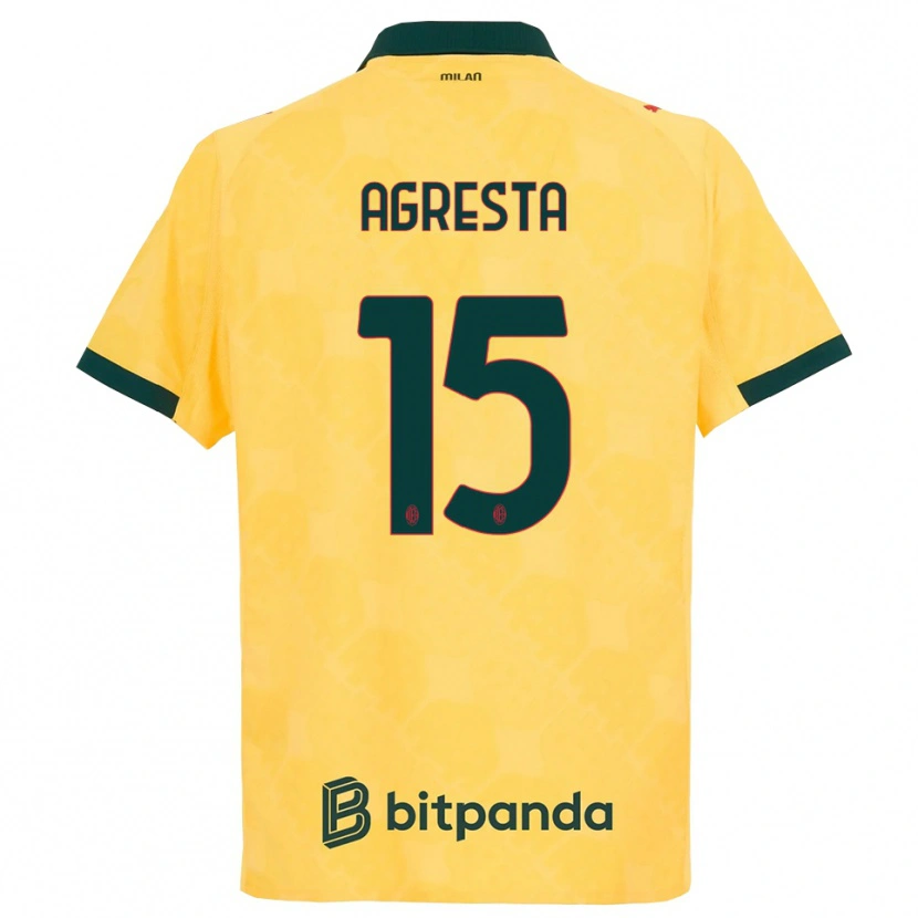 Danxen Barn Stefano Agresta #15 Gul Svart Tredjesatsen Matchtröjor 2025/26 Tröjor T-Tröja