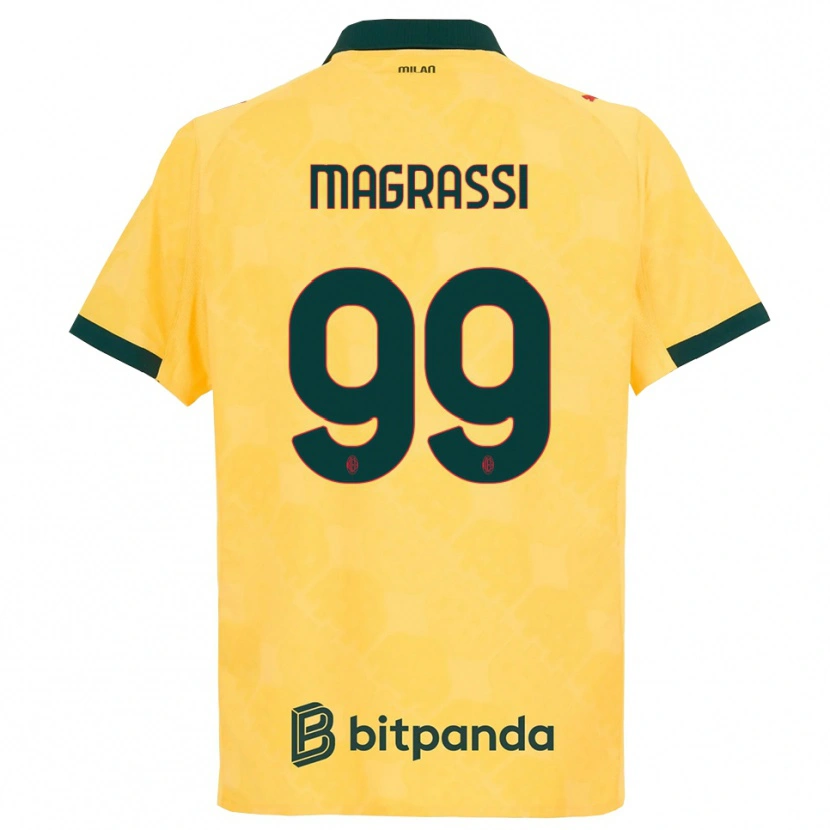 Danxen Barn Andrea Magrassi #99 Gul Svart Tredjesatsen Matchtröjor 2025/26 Tröjor T-Tröja