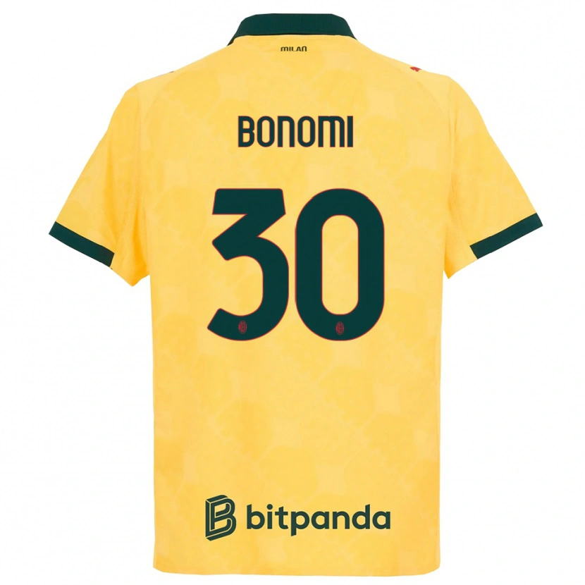Danxen Barn Alessandro Bonomi #30 Gul Svart Tredjesatsen Matchtröjor 2025/26 Tröjor T-Tröja