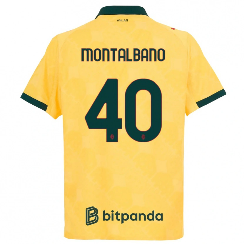 Danxen Barn Nicolo Montalbano #40 Gul Svart Tredjesatsen Matchtröjor 2025/26 Tröjor T-Tröja