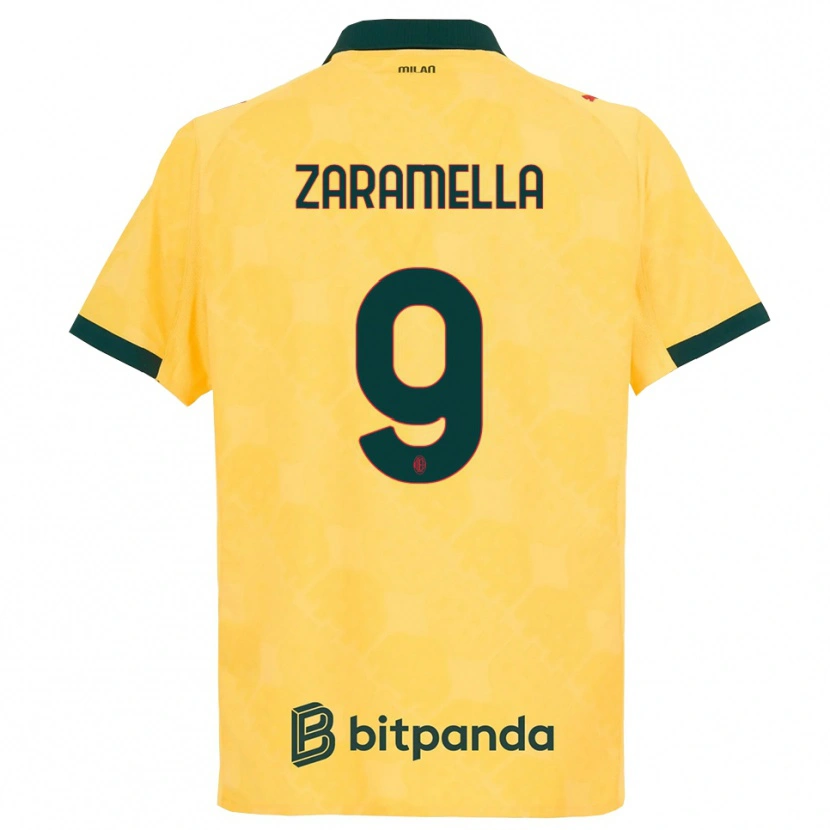 Danxen Barn Mattia Zaramella #9 Gul Svart Tredjesatsen Matchtröjor 2025/26 Tröjor T-Tröja