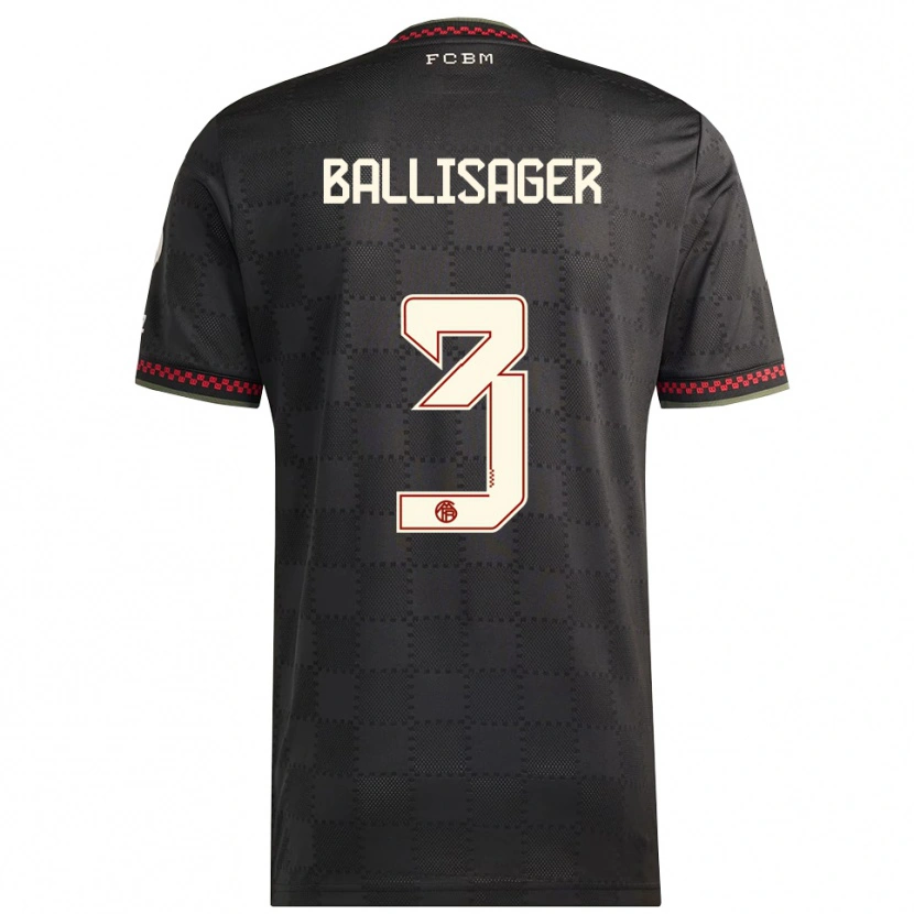 Danxen Barn Stine Ballisager #3 Svart Vit Tredjesatsen Matchtröjor 2025/26 Tröjor T-Tröja