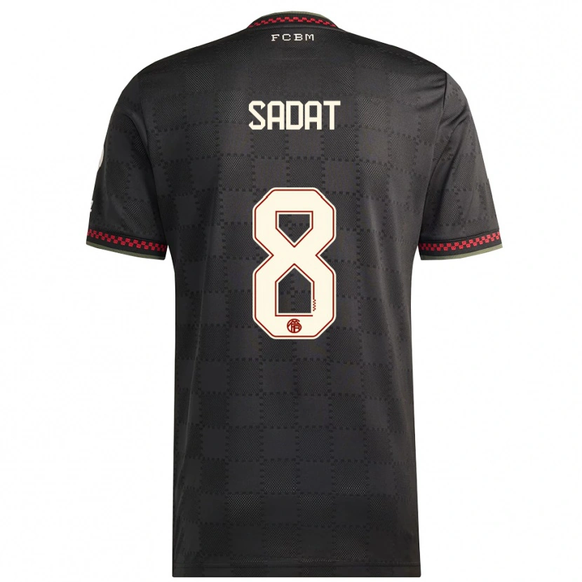 Danxen Barn Mudaser Sadat #8 Svart Vit Tredjesatsen Matchtröjor 2025/26 Tröjor T-Tröja