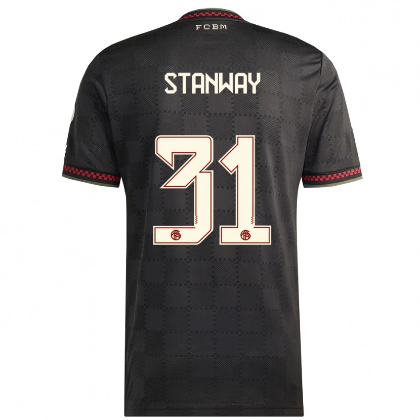 Danxen Barn Georgia Stanway #31 Svart Vit Tredjesatsen Matchtröjor 2025/26 Tröjor T-Tröja