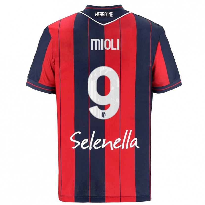 Danxen Män Mattia Mioli #9 Röd Marinblå Hemmatröja Matchtröjor 2025/26 Tröjor T-Tröja